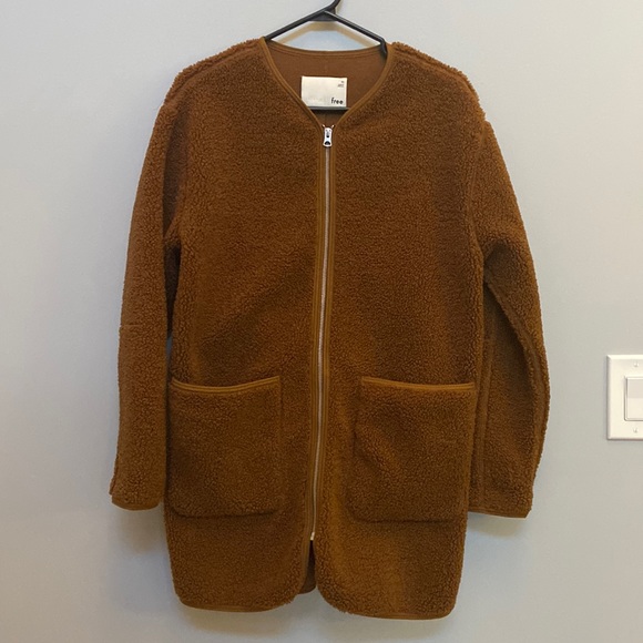 Wilfred Free Long Sherpa Liner Jacket-Brown - Picture 1 of 9
